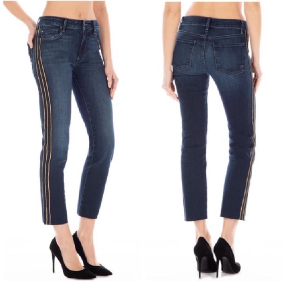 Fidelity Denim Cher Crop High Rise Slim Straight Scarlett Jeans 6888